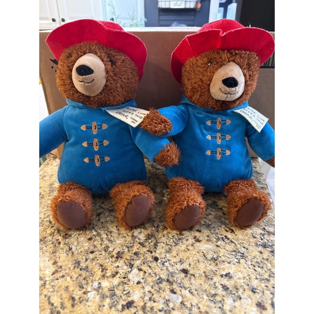 Set‎ of 2 Paddington Bear Plush Kohls Cares YOTTOY Blue Coat Red Hat 12